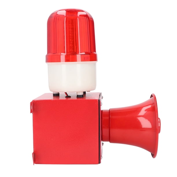 Alarma De Sirena Industrial, Sirena De Alarma Impermeable Para Exteriores De 115 DB Con Luz Estroboscópica, Luz De Advertencia De Bocina De Alarma De Emergencia De Seguridad