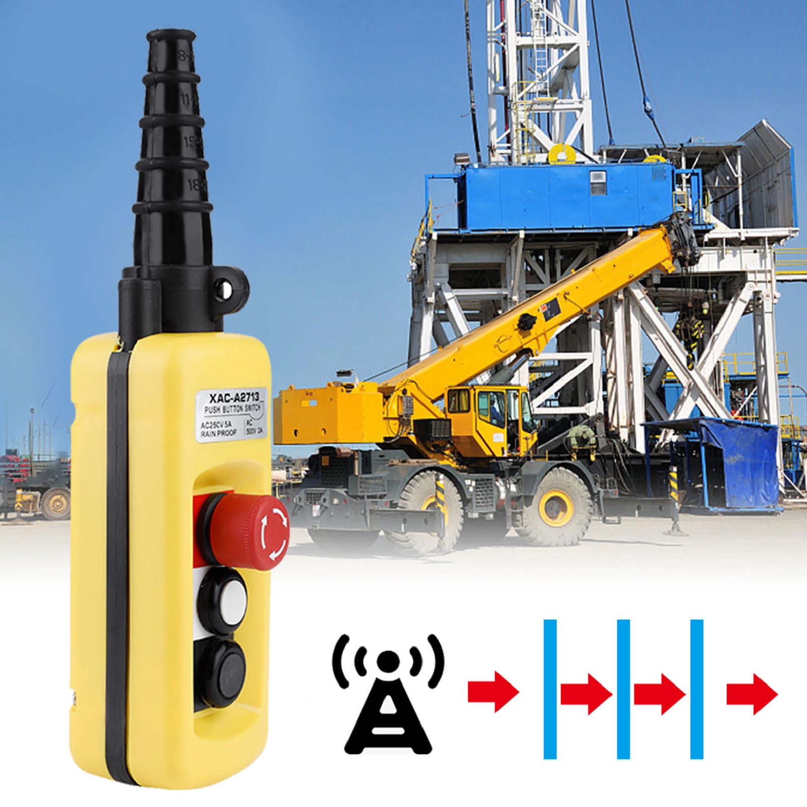 Interruptor De Botón De Grúa, AC250V 5A AC500V 2A IP54 Control De ...