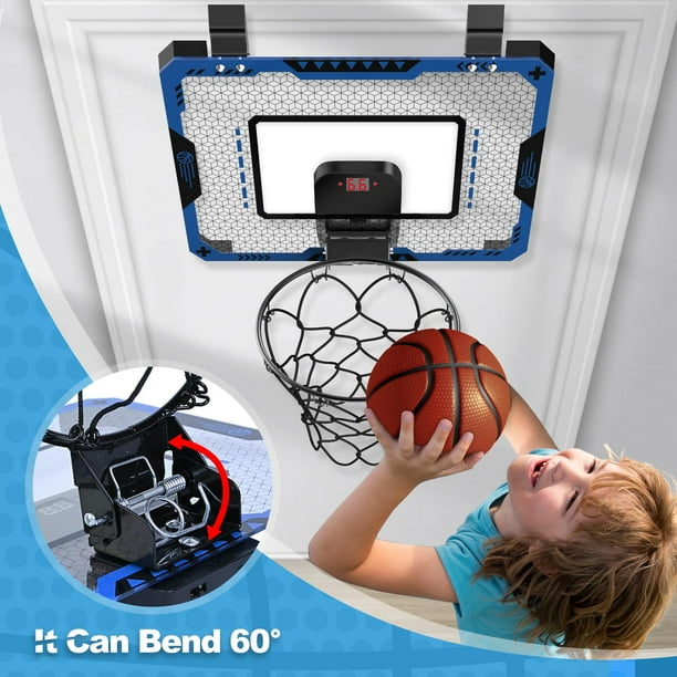 Mini Aro De Baloncesto Para Interior – Altura Regulable Con 2 Pelotas Y Bomba De Aire – Ideal Para Puertas Y Paredes Lisas – Regalo Deportivo Para Niños De 3 A 8 Años