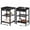 Black, variant on Sweetcrispy 3-Tier Side Table with USB & AC Charging Station, Adjustable Shelves, Multi-Use for Living Room & Bedroom, Rustic Brown