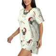thumbnail image 2 of Bixox Women's Christmas Pug Dog Printed Pajama Set 2 Piece Lounge Set Top and Shorts Soft Pajamas, Shorts with Pockets, 2 of 7