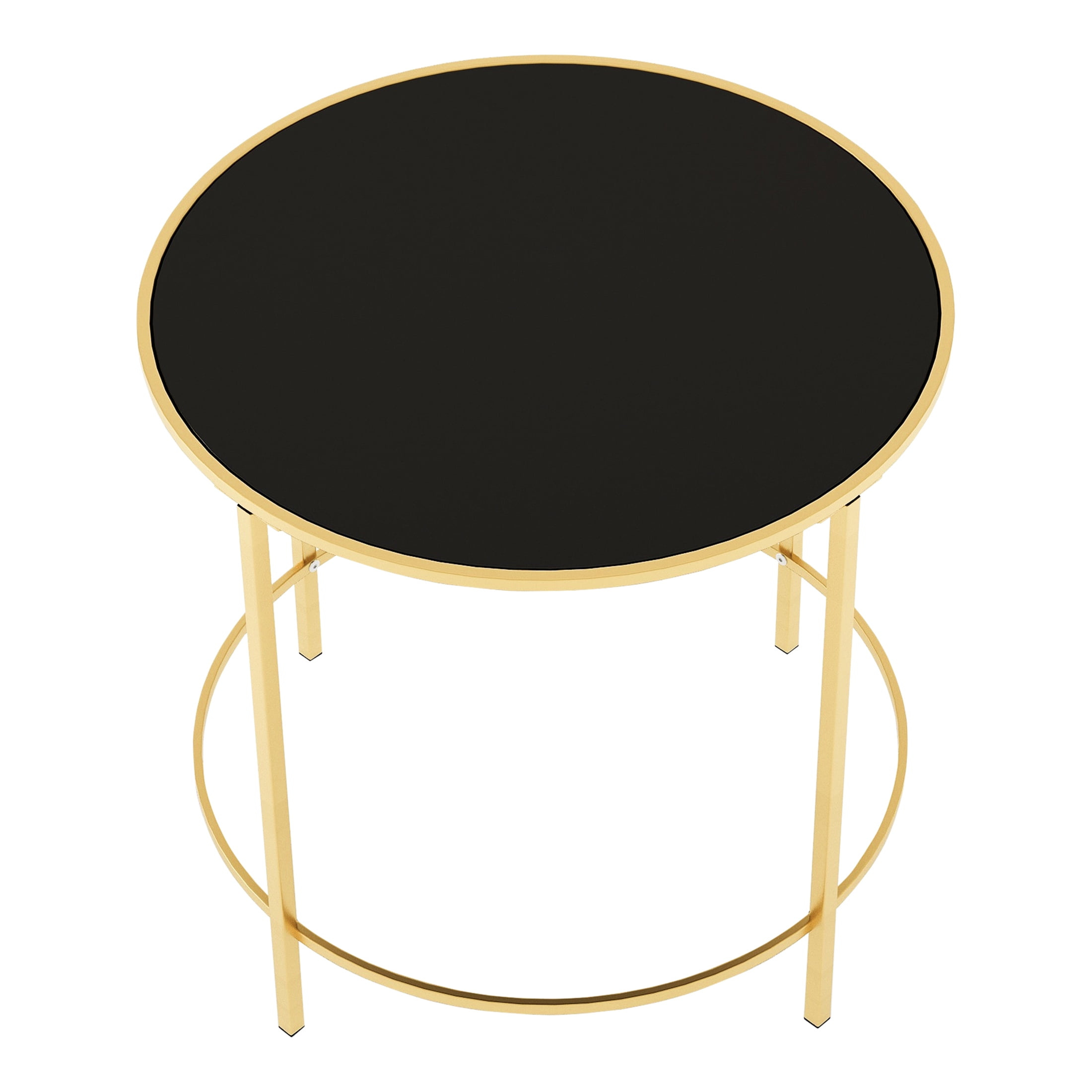 Furniture of America Harre Glass Top Side Table, Gold