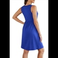 thumbnail image 4 of Vestidos de Verano para Mujer 2025, Informales, Sin Mangas, para Vacaciones en la Playa, Fluidos, Midi, con Bolsillos. Azul Real S, 4 of 6