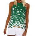thumbnail image 1 of Birdeem Women Casual Printed Sleeveless Halter Strapless Round Neck Pullover Blouse Tops, 1 of 8