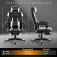 thumbnail image 2 of Garvee Chaise Gaming, Repose-Pieds Rétractable, Soutien Lombaire et Appuie-Tête Réglables, Noir et Blanc, 2 of 8