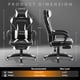 thumbnail image 2 of Garvee Gaming Silla, Reposapiés Retráctil, Lumbar y Reposacabezas Ajustables, Blanco y Negro, 2 of 8