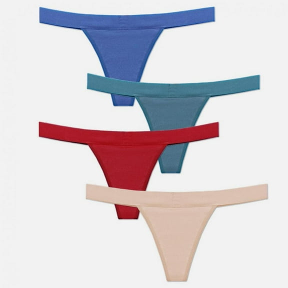 Xmarks Women's Breathable Seamless Thong Panties No Show Underwear Pack of 4 2XL