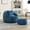 Navy Blue, variant on Chenille Upholstered Round Lazy Cozy Bean Bag Chair with Ottoman-Gray