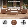thumbnail image 2 of Yardgrace 5-Piece Outdoor Patio Furniture Set, PE Wicker Sectional Conversation Sofa with Storage Ottoman, Wood Table with Umbrella Hole, Beige for Backyard Garden, 2 of 8