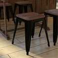 thumbnail image 2 of Flash Furniture Kai Series 18"H Square Backless Dining Barstool, Black (Set of 4), 2 of 11