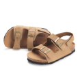 thumbnail image 1 of Sandalias ZUSERIS para niños pequeños, cómodas, con punta abierta, para interiores y exteriores, bonita plantilla de corcho con hebilla ajustable, color marrón, 12 niños pequeños = Label 31, 1 of 6
