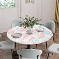 thumbnail image 5 of Red Aqua Coastal Round Tablecloth for 45-54 Inch Tables,Fitted Table Cover with Elastic Edge,Sea Turtle Nautical Coral Summer Beach Waterproof Outdoor Table Cloth Protector for Patio Garden Dinner, 5 of 9