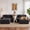 Dark Gray, variant on Exnote 108'' Modular Boneless Sofa,Sectional Couch for Living Room, Tufted Oversized L Shape Deep Seat Sectional Sofa with Ottoman & 3 Throw Pillows, Corduroy Cloud Couch, Green