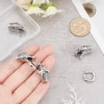 thumbnail image 4 of 2Pcs Spring Gate Rings 304 Stainless Steel Tibetan Style Dragon Spring Clasps Antique Silver 9mm Inner Diameter Carabiner Keyring Dragon Leather Cord End for Keychain Jewelry Making, 4 of 9