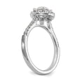 thumbnail image 6 of Solid 14k White Gold Round Halo Diamond Side-Stones with CZ Cubic Zirconia Center Stone Engagement Ring Size 8.5, 6 of 8