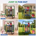 thumbnail image 5 of 55” Kids Trampoline with Enclosure, SEGMART Indoor Trampoline, Small Trampolines for Kids, Mini Trampoline with Sandbag, Rings, Ocean Balls, Birthday Gifts for Boys, Girls, 5 of 11