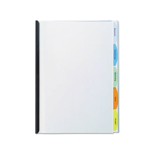 Polypropylene View-Tab Report Cover Binding Bar, Letter, Holds 20 Pages, Clear