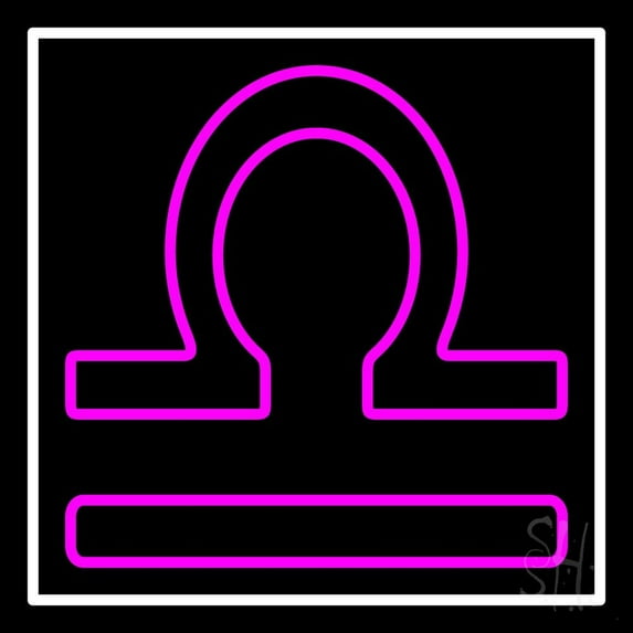 Purple Libra LED Neon Sign 16" Tall x 16" Wide - inches Black Square Cut Acrylic Backing, with Dimmer - Bright and Premium built indoor LED Neon Sign for Storefront.