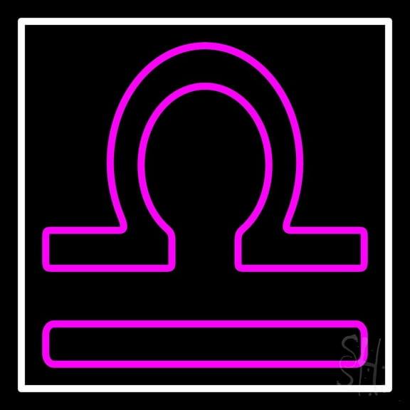 Purple Libra LED Neon Sign 16" Tall x 16" Wide - inches Black Square Cut Acrylic Backing, with Dimmer - Bright and Premium built indoor LED Neon Sign for Storefront.