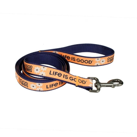 UPC: 0076484145070 | Life is Good® Canvas Overlay Dog Leash  Yellow Good Vibes  5/8  x 6  (Small – Medium)