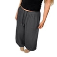 thumbnail image 6 of Uncuffed Pants for Women High Waisted Baggy Sweatpants Drawstring Elastic Waist Comfy Loose Fit Yoga Workout Long Trousers with Pockets Dark Gray M, 6 of 7