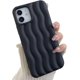 thumbnail image 1 of Funda para iPhone con diseño de ondas 3D y bordes rizados, de silicona suave, fina, a prueba de golpes (Negro, iPhone 11), 1 of 8