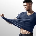 thumbnail image 4 of pxiakgy mens t shirt men breathable ice silk t shirt top short sleeve cultivate fitness movement summer v neck short sleeve men t shirts blue + l, 4 of 6