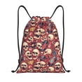 thumbnail image 1 of Lsque Skull record Guitar music Print Drawstring Backpack Bag Sport Gym Sackpack Cinch Bags Drawstring Bags Draw String Sport Bag-Small, 1 of 6