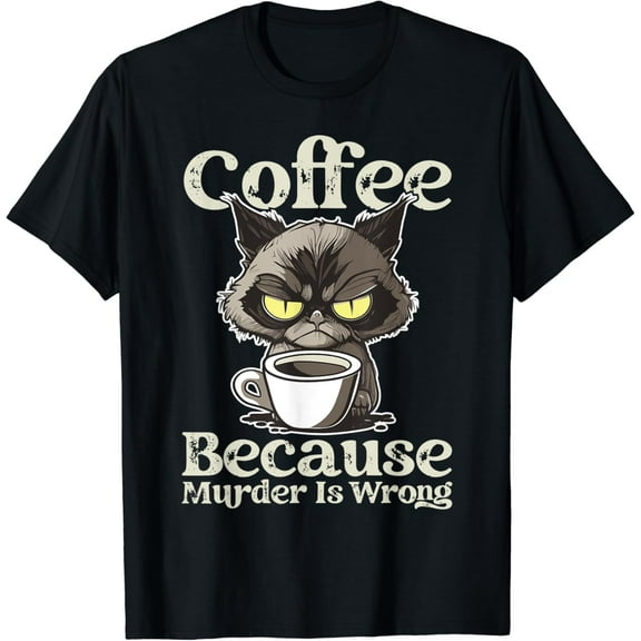 Sam Soft Insomnia Cat Coffee Because Is Wrong T-Shirt Cats and Coffee Apparel