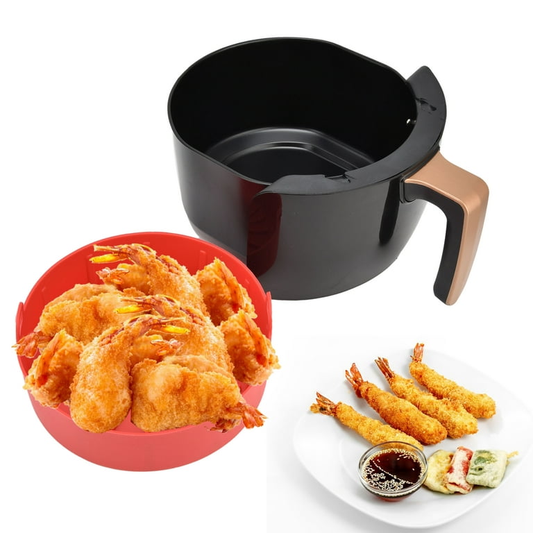 Yanlan Silicone Air Fryer Liner 7.5inch Reusable Air Fryer Silicone Basket  Heat Resistant Easy Cleaning Air fryers Silicone Pot Round for 3 to 5 Qt