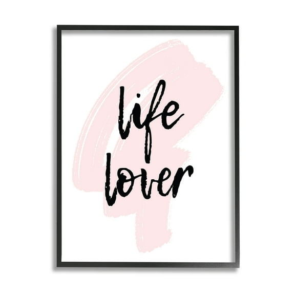 Stupell Industries Life Lover Casual Phrase Graphic Art Black Framed Art Print Wall Art, Design by Martina Pavlova