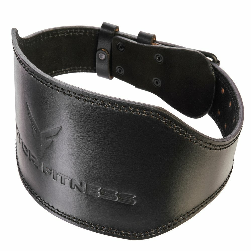 Victor Fitness 100% Top-Grain Leather Heavy-Duty Weightlifting Belt + 24" Unpadded Weightlifting Wrist Straps