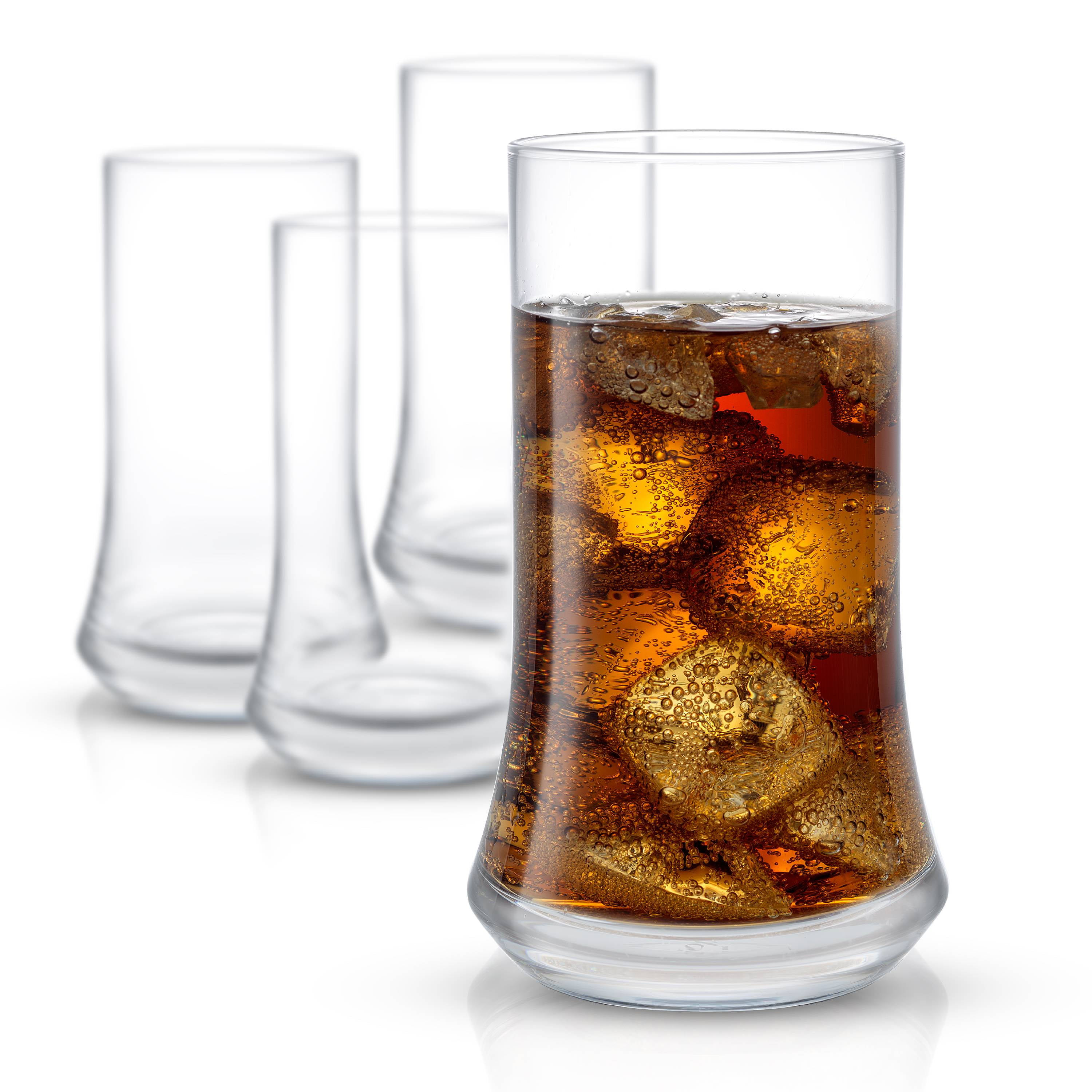 JoyJolt Cosmos Highball Glasses,18.5 oz Set of 4 Drinking Glasses