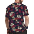 thumbnail image 2 of Rocae Roses Skulls for Men's Mesh Quick-Dry Short Sleeve Workout T-Shirt,Mens Crew Neck Tee Lightweight Soft Classic T Shirts X-Small, 2 of 9