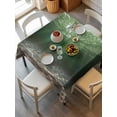 thumbnail image 2 of Dark Green Ocean Waves Suqare Tablecloth - 54 x 54 Inch, Summer Beach Coastal Abstract Waterproof & StainResistant Tablecloth, Washable Oil-proof Table Cover for Dining/Party/Wedding/Camping/Buffet, 2 of 9
