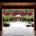thumbnail image 5 of Artificial Hanging Flowers inch Basket, Faux Silk Petunias Flower Arrangement,Coconut Lining Planter with Morning Glories Plants Patio Garden Porch Deck Spring Decor(Lotus and Fuchsia), 5 of 5