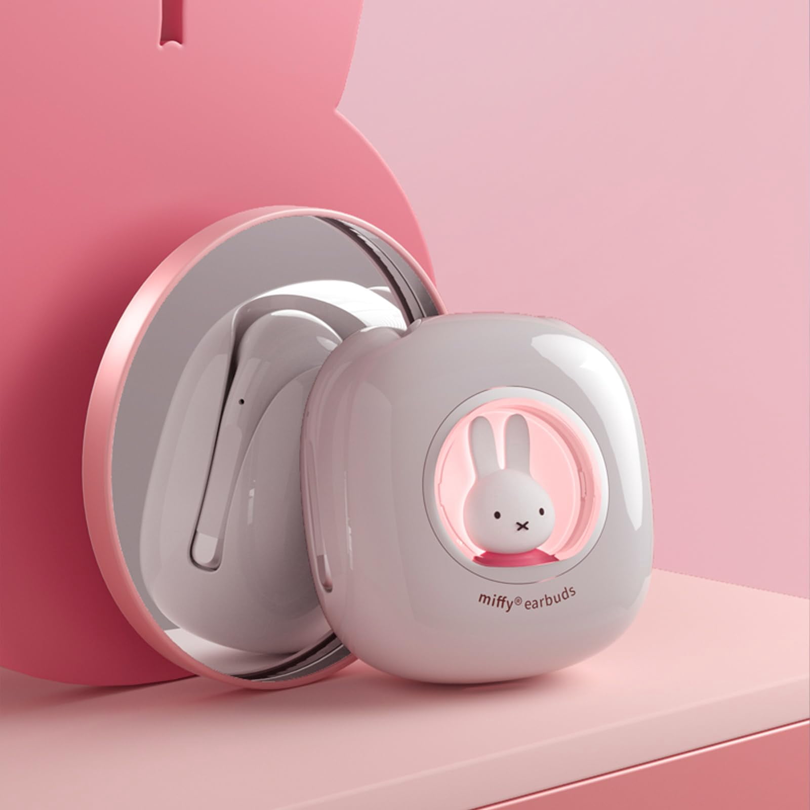 Miffy Bluetooth Wireless Earbuds Headset (Pink)IPX5 Waterproof Ear Buds Headphones