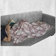 thumbnail image 6 of Floral Soft Flannel Fleece Blanket, Romantic Nature Scroll Style Pattern with Hand Drawn Leaves and Petals, Cozy Plush for Indoor and Outdoor Use, 50" x 70", Maroon Coral and White, by Ambesonne, 6 of 6