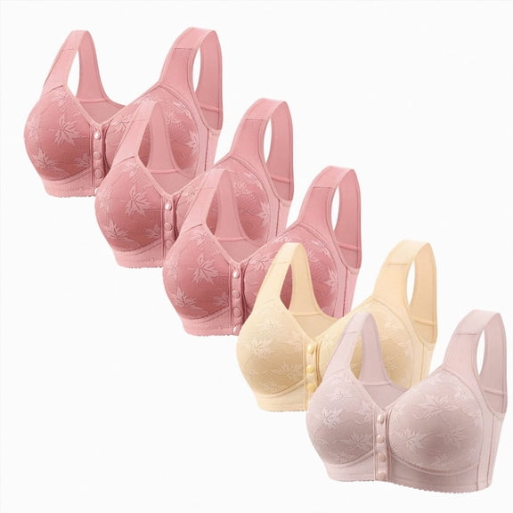 NIEWTR Bras for Women Breathable Front Closure Wirefree Comfy Full Support Daily Bralette Full Coverage Everyday Bras for Big Bust(Light Yellow,42)