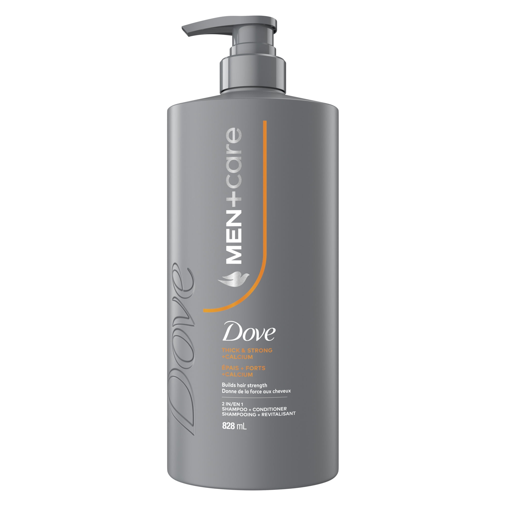 Dove Men+Care Thick & Strong 2-in-1 Shampoo + Conditioner For Weak Hair, Builds Hair Strength with Calcium