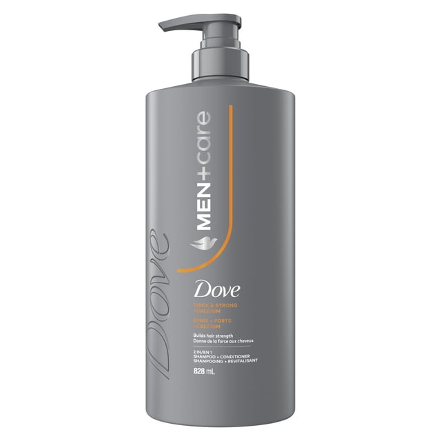 Dove Men+Care Thick & Strong 2-in-1 Shampoo + Conditioner For Weak Hair, Builds Hair Strength with Calcium