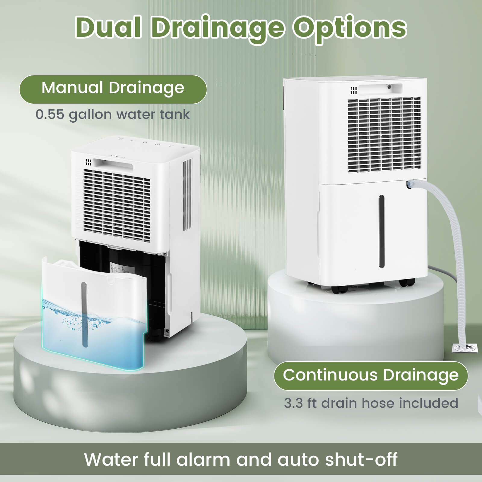 Costway 9-Pint(DOE) Dehumidifier Portable Dehumidifier with 3-Color Indicator 2000 Sq.Ft Coverage Area (MAX 32Pint at 95°F, 90%RH)