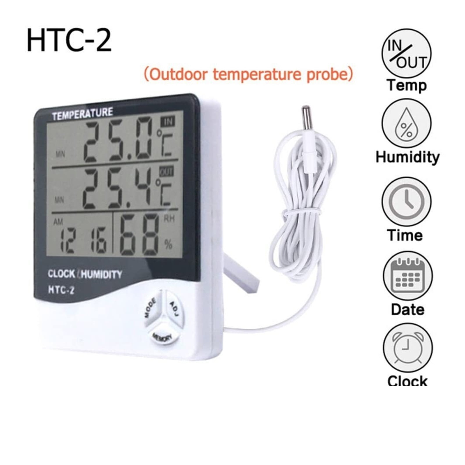 LCD Digital Temperature Humidity Meter Home Indoor Outdoor Hygrometer Thermometer Weather Station ,Fast Response