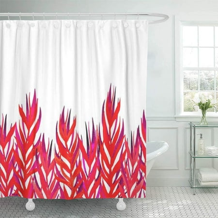 Shower Curtain Curtains Nautical Abstract Watercolor Red And Purple Leaves White Painting Border Pattern Bathroom Decoration 60x72 Inches Sets Canada Shower Curtain Curtains Nautical, Red And White Shower Curtain Set