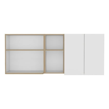 We Have Furniture Nucla Wall Cabinet, Kitchen, White/Light Oak