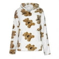 thumbnail image 5 of Women's Fuzzy Fleece Oversized Sweatshirts Hoodie Fall Long Sleeve Cute Teddy Bear Hooded Sweatshirt Winter Warm Lightweight Sherpa Sweaters Top, 5 of 5