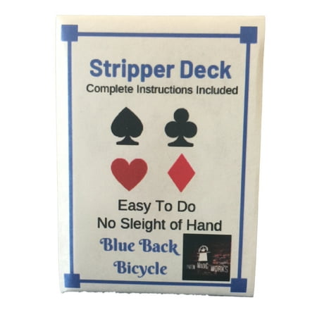 London Magic Works Bicycle Stripper Deck (Red or Blue) Includes 100 Plus Tricks- Classic Card Tricks That Are Sure to Amaze Your Audience