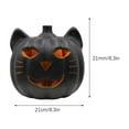 thumbnail image 3 of Halloween Decorations Pumpkin Light, Resin Hollow Out Pumpkin Cat Head Lantern - Halloween Table Decor Ornaments Gifts, 3 of 5