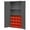 Red, variant on Durham 3602-BLP-14-2S-5295 14 Gauge Flush Door Style Lockable Cabinet with 14 Blue Hook on Bins & 2 Adjustable Shelves, Gray - 36 in.