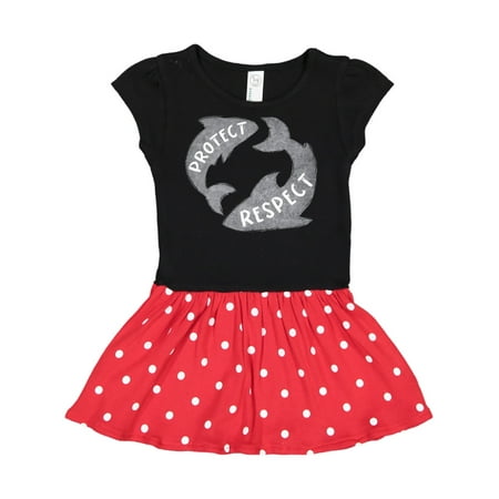

Inktastic Respect and Protect Sharks Gift Toddler Girl Dress